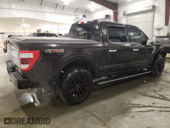 2021 Ford F-150 XL with VIN 1FTFW1E8XMFA60626, listed as a Copart auction lot 59410735 with 95,684 mi miles and Salvage title. Bid and sale history available at DreamBid. Image 3.