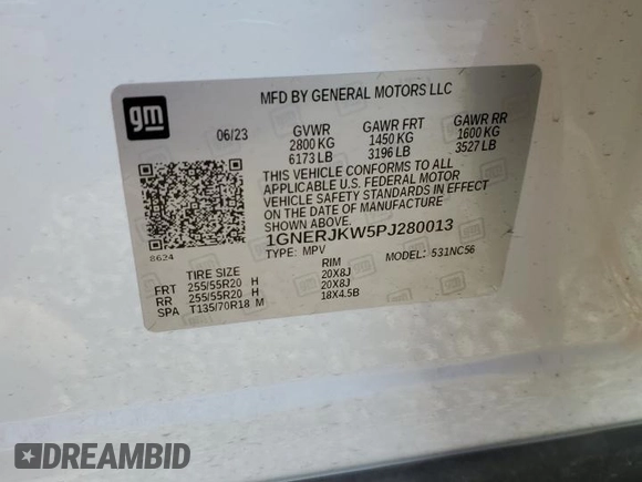 2023 Chevrolet Traverse RS with VIN 1GNERJKW5PJ280013, listed as a Copart auction lot 42718935 with 31,488 mi miles and Salvage Title. Bid and sale history available at carsss.com. Image 13.