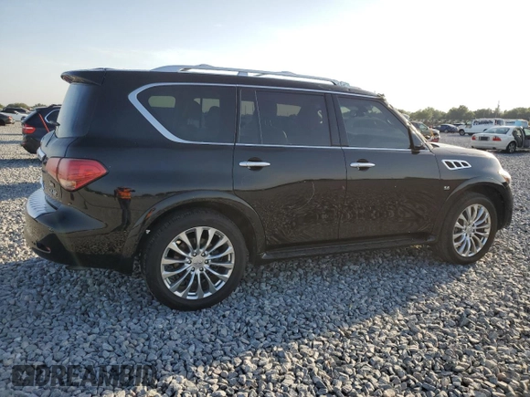 2015 Infiniti QX80 with VIN JN8AZ2NF5F9573374, listed as a Copart auction lot 57489775 with 128,848 mi miles and Salvage title. Bid and sale history available at DreamBid. Image 3.