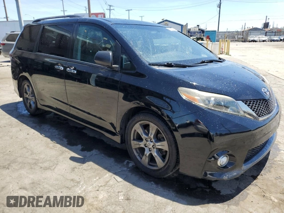 2017 Toyota Sienna SE with VIN 5TDXZ3DC5HS841623, listed as a Copart auction lot 64076295 with 181,575 mi miles and Salvage title. Bid and sale history available at DreamBid. Image 4.