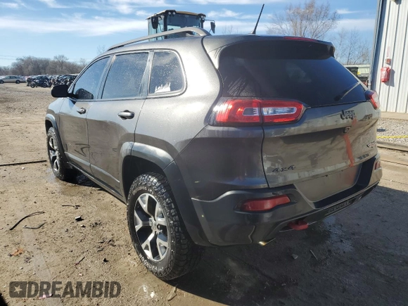 2014 Jeep Cherokee Trailhawk with VIN 1C4PJMBS1EW161642, listed as a Copart auction lot 46672345 with 196,908 mi miles and Salvage Title. Bid and sale history available at carsss.com. Image 2.
