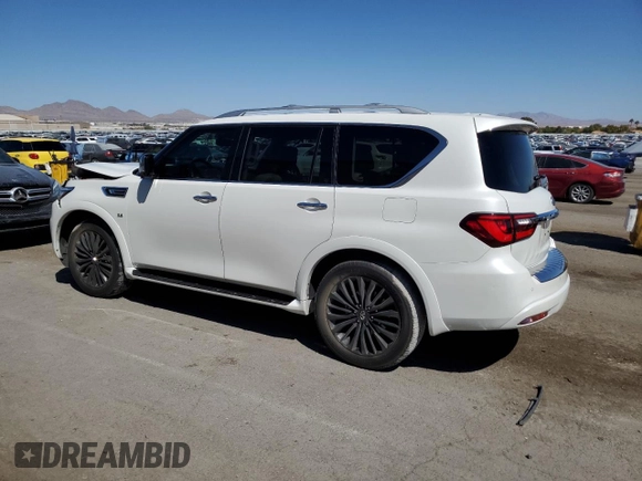 2019 Infiniti QX80 LUXE with VIN JN8AZ2NE5K9227830, listed as a Copart auction lot 72000144 with 46,387 mi miles and Salvage Title. Bid and sale history available at carsss.com. Image 2.