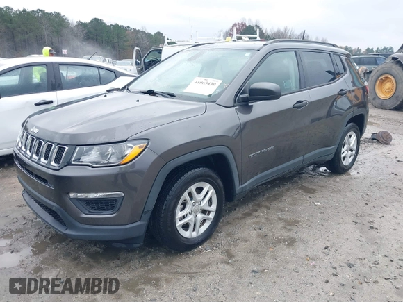 2018 Jeep Compass Sport with VIN 3C4NJCAB9JT211187, listed as a IAAI auction lot 41065430 with 1 mi miles. Bid and sale history available at carsss.com. Image 18.