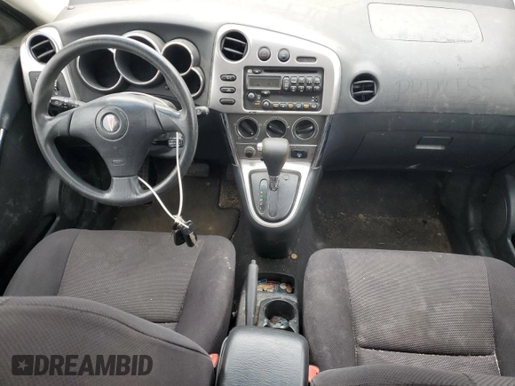 2004 Pontiac Vibe with VIN 5Y2SM62814Z416000, listed as a Copart auction lot 57638115 with 299,999 mi miles and Salvage title. Bid and sale history available at DreamBid. Image 8.