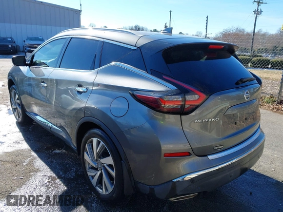 2021 Nissan Murano SL with VIN 5N1AZ2CS3MC117994, listed as a IAAI auction lot 41332184 with 20,600 mi miles and . Bid and sale history available at DreamBid. Image 3.