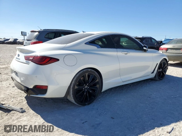2021 Infiniti Q60 Red Sport 400 with VIN JN1FV7LK8MM530316, listed as a Copart auction lot 42025565 with 23,280 mi miles and Salvage title. Bid and sale history available at DreamBid. Image 3.