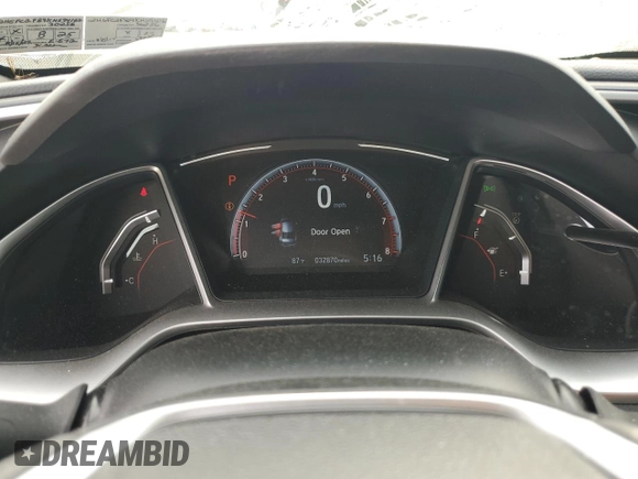 2019 Honda Civic Sport with VIN 2HGFC2F89KH594162, listed as a Copart auction lot 56005095 with 32,870 mi miles and Salvage title. Bid and sale history available at DreamBid. Image 9.