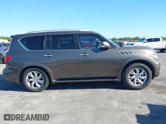 2011 Infiniti QX56 7-passenger with VIN JN8AZ2NE8B9000843, listed as a IAAI auction lot 41836248 with 191,985 mi miles and . Bid and sale history available at DreamBid. Image 13.