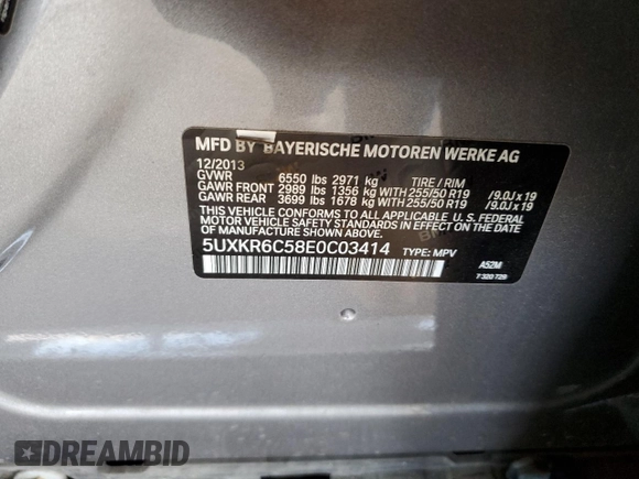 2014 BMW X5 xDrive50i z VIN 5UXKR6C58E0C03414, wystawiony jako Copart lot #47437935 z przebiegiem 126 402 mil mil oraz Szkoda całkowita • Salvage title. Historia ofert i sprzedaży dostępna na DreamBid. Obrazek 12.