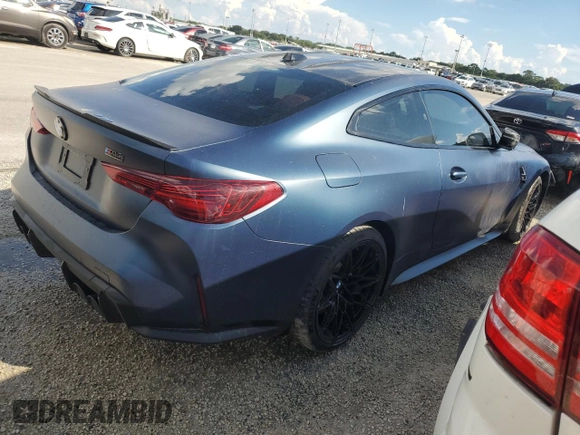 2025 BMW M4 Competition with VIN WBS23HK04SCS92239, listed as a Copart auction lot 73682974 with 613 mi miles and Salvage Title. Bid and sale history available at carsss.com. Image 3.