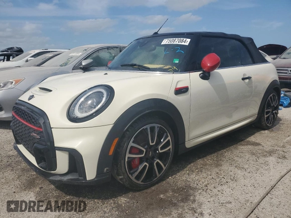 2022 MINI Convertible John Cooper Works with VIN WMW63DL05N3N53010, listed as a Copart auction lot 75087084 with 0 mi miles and Non Repairable. Bid and sale history available at carsss.com. Image 1.