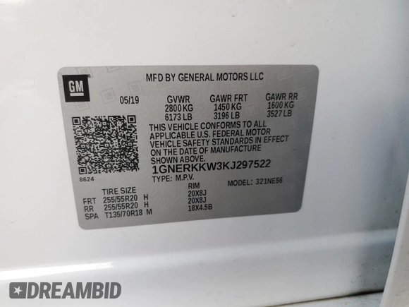 2019 Chevrolet Traverse Premier with VIN 1GNERKKW3KJ297522, listed as a Copart auction lot 47636515 with 111,885 mi miles and Salvage Title. Bid and sale history available at carsss.com. Image 14.