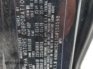 2016 Kia Sedona SX with VIN KNDMC5C11G6153598, listed as a Copart auction lot 51594285 with 151,312 mi miles and Salvage Title. Bid and sale history available at carsss.com. Image 14.