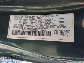 2002 Toyota Tacoma with VIN 5TEVL52N12Z107080, listed as a Copart auction lot 52674425 with 212,144 mi miles and Salvage title. Bid and sale history available at DreamBid. Image 12.