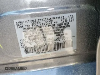 2024 Nissan Sentra S with VIN 3N1AB8BV4RY238946, listed as a Copart auction lot 51731525 with 8,675 mi miles and Salvage Title. Bid and sale history available at DreamBid. Image 13.