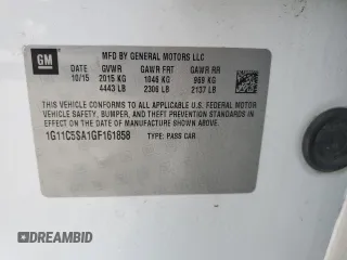 2016 Chevrolet Malibu Limited LT with VIN 1G11C5SA1GF161858, listed as a Copart auction lot 55259174 with 179,251 mi miles and Salvage Title. Bid and sale history available at carsss.com. Image 14.