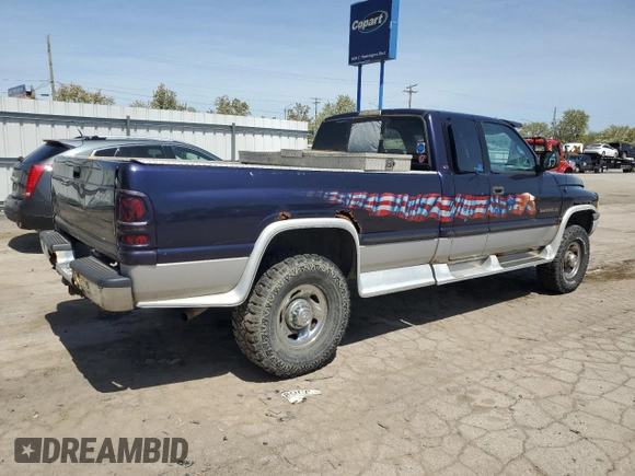 1998 Dodge 2500 with VIN 1B7KF23Z4WJ171365, listed as a Copart auction lot 55085915 with 222,954 mi miles and Clean Title. Bid and sale history available at carsss.com. Image 3.
