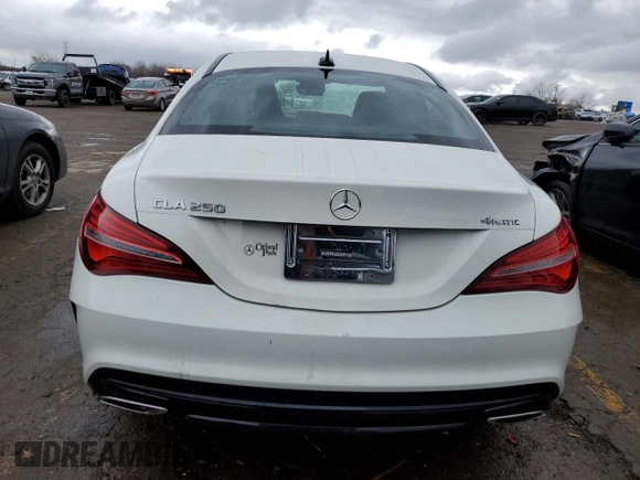 2018 Mercedes-Benz CLA with VIN WDDSJ4GB2JN537726, listed as a Copart auction lot 43971613 with 87,365 mi miles. Bid and sale history available at carsss.com. Image 6.