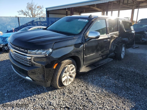 2023 Chevrolet Suburban Premier with VIN 1GNSCFKD4PR192684, listed as a Copart auction lot 45593075 with 47,371 mi miles and Salvage Title. Bid and sale history available at carsss.com. Image 1.