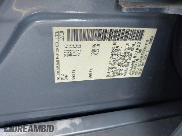 2011 Nissan Maxima SV with VIN 1N4AA5AP0BC822802, listed as a IAAI auction lot 42481898 with 158,527 mi miles and . Bid and sale history available at DreamBid. Image 9.