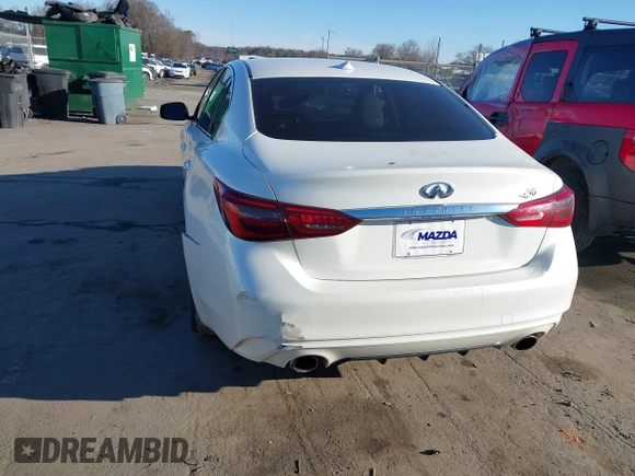 2019 Infiniti Q50 3.0t LUXE with VIN JN1EV7AP4KM510846, listed as a IAAI auction lot 41227412 with 96,222 mi miles. Bid and sale history available at carsss.com. Image 16.