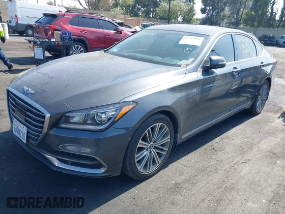 2018 Genesis G80 3.8L with VIN KMHGN4JE8JU257690, listed as a IAAI auction lot 42539996 with 50,619 mi miles and . Bid and sale history available at DreamBid. Image 18.