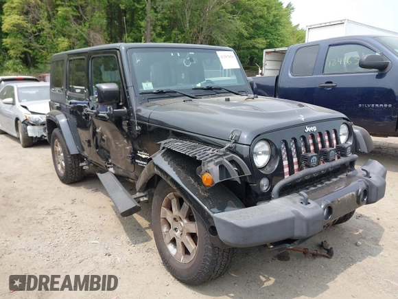 2015 Jeep Wrangler Unlimited Sahara with VIN 1C4HJWEG3FL661568, listed as a IAAI auction lot 42387810 with 140,927 mi miles and . Bid and sale history available at DreamBid. Image 1.