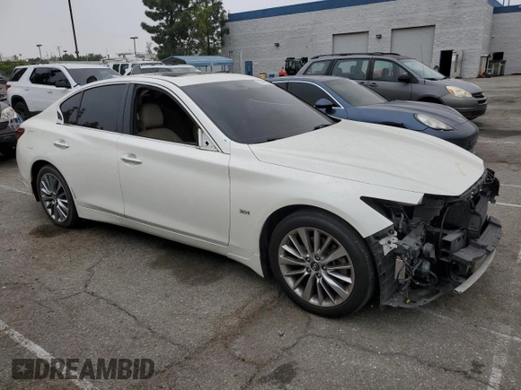 2018 Infiniti Q50 Luxe with VIN JN1EV7APXJM354116, listed as a Copart auction lot 52459655 with 66,624 mi miles and Non Repairable. Bid and sale history available at DreamBid. Image 4.