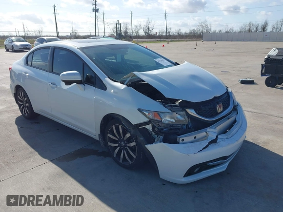 2014 Honda Civic Sedan EX-L with VIN 19XFB2F95EE011158, listed as a IAAI auction lot 41776101 with 1 mi miles. Bid and sale history available at carsss.com. Image 1.