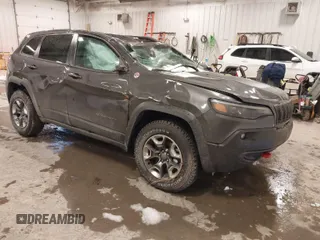 2019 Jeep Cherokee Trailhawk with VIN 1C4PJMBX3KD185962, listed as a IAAI auction lot 41557376 with 100,468 mi miles and . Bid and sale history available at DreamBid. Image 1.