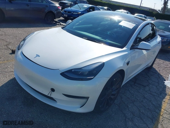 2022 Tesla Model 3 Performance with VIN 5YJ3E1EC4NF179188, listed as a IAAI auction lot 40487457 with 37,979 mi miles. Bid and sale history available at carsss.com. Image 18.