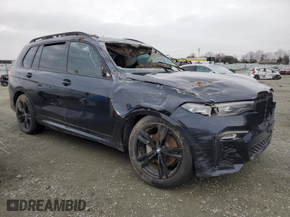 2020 BMW X7 xDrive40i with VIN 5UXCW2C03L9B44405, listed as a Copart auction lot 86332544 with 0 mi miles and Salvage Title. Bid and sale history available at carsss.com. Image 4.