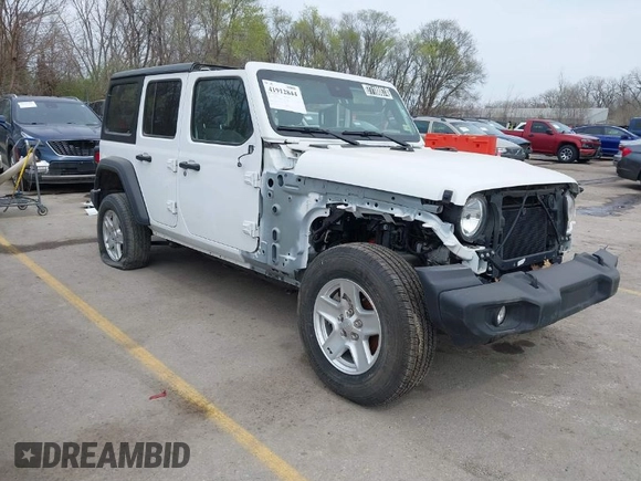 2024 Jeep Wrangler Sport S with VIN 1C4PJXDN7RW243762, listed as a IAAI auction lot 41912844 with 18,935 mi miles and . Bid and sale history available at DreamBid. Image 1.