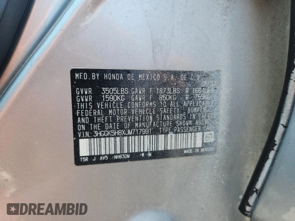 2018 Honda Fit EX with VIN 3HGGK5H8XJM717991, listed as a Copart auction lot 62086665 with 60,763 mi miles and Salvage title. Bid and sale history available at DreamBid. Image 13.
