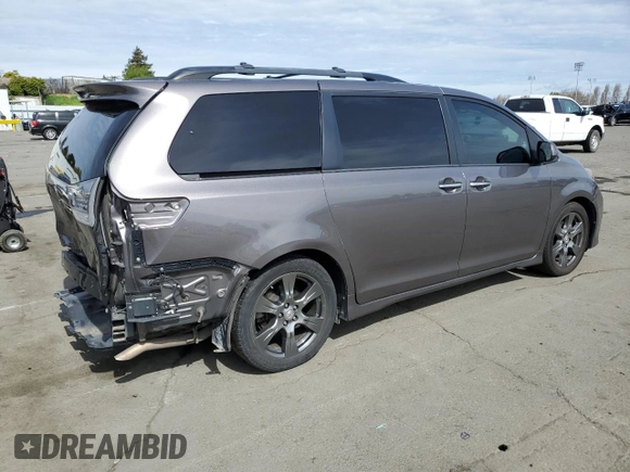 2017 Toyota Sienna SE with VIN 5TDXZ3DCXHS771231, listed as a Copart auction lot 50169225 with 81,910 mi miles and Salvage Title. Bid and sale history available at carsss.com. Image 3.