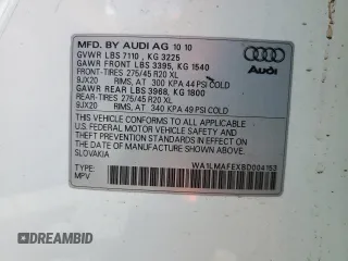 2011 Audi Q7 Premium Plus с VIN WA1LMAFEXBD004153, выставлен на аукционе Copart как лот 55848275 с пробегом 153 167 миль миль и Списание • Salvage title. История ставок и продаж доступна на DreamBid. Изображение 13.