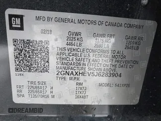 2018 Chevrolet Equinox LS with VIN 2GNAXHEV5J6283904, listed as a IAAI auction lot 41225391 with 69,410 mi miles and . Bid and sale history available at DreamBid. Image 9.