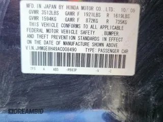 2010 Honda Fit Sport с VIN JHMGE8H49AC008490, выставлен на аукционе Copart как лот 60520065 с пробегом 102 168 миль миль и Чистый • Clean title. История ставок и продаж доступна на DreamBid. Изображение 12.