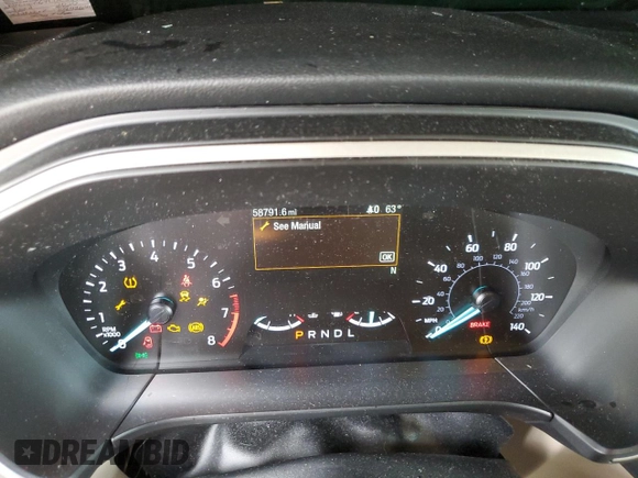 2020 Ford Escape SE with VIN 1FMCU0G69LUC26977, listed as a Copart auction lot 45796615 with 58,791 mi miles and Salvage Title. Bid and sale history available at carsss.com. Image 9.