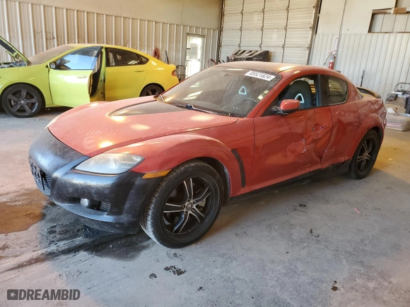 2004 Mazda RX-8 with VIN JM1FE17N440140786, listed as a Copart auction lot 85521824 with 173,920 mi miles and Salvage Title. Bid and sale history available at carsss.com. Image 1.