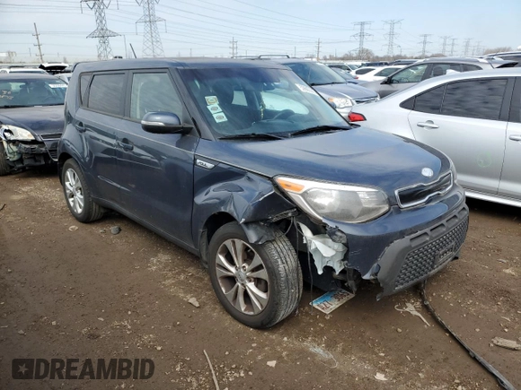2014 Kia Soul + with VIN KNDJP3A53E7076791, listed as a Copart auction lot 50603305 with 53,662 mi miles and Salvage Title. Bid and sale history available at DreamBid. Image 4.