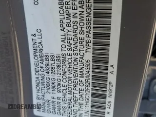 2024 Honda Accord Touring z VIN 1HGCY2F82RA043505, wystawiony jako Copart lot #52223925 z przebiegiem 16 767 mil mil oraz Szkoda całkowita • Salvage title. Historia ofert i sprzedaży dostępna na DreamBid. Obrazek 14.