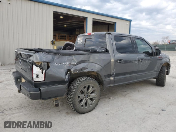 2017 Ford F-150 XL with VIN 1FTEW1EP4HFB03334, listed as a Copart auction lot 80623344 with 123,193 mi miles and Salvage Title. Bid and sale history available at carsss.com. Image 3.