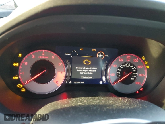 2021 Acura RDX w/A-Spec Package with VIN 5J8TC2H65ML046017, listed as a Copart auction lot 80743283 with 23,589 mi miles and Salvage Title. Bid and sale history available at carsss.com. Image 9.