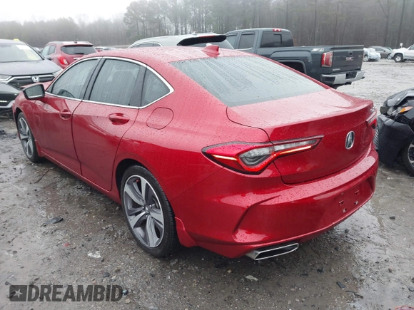 2021 Acura TLX w/Advance Package with VIN 19UUB5F66MA011980, listed as a IAAI auction lot 41570965 with 16,461 mi miles. Bid and sale history available at carsss.com. Image 3.