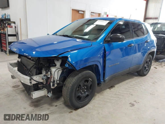 2019 Jeep Compass Sport with VIN 3C4NJCAB6KT649781, listed as a IAAI auction lot 41908611 with 117,479 mi miles and . Bid and sale history available at DreamBid. Image 2.