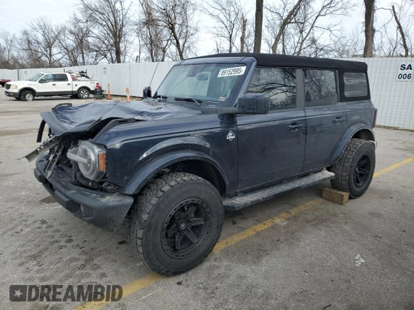 2021 Ford Bronco with VIN 1FMDE5BH6MLA73604, listed as a Copart auction lot 89152995 with 42,118 mi miles and Salvage Title. Bid and sale history available at DreamBid. Image 1.