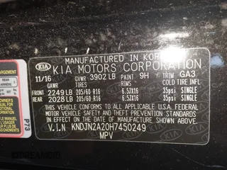2017 Kia Soul with VIN KNDJN2A20H7450249, listed as a IAAI auction lot 42140387 with 93,929 mi miles. Bid and sale history available at carsss.com. Image 9.