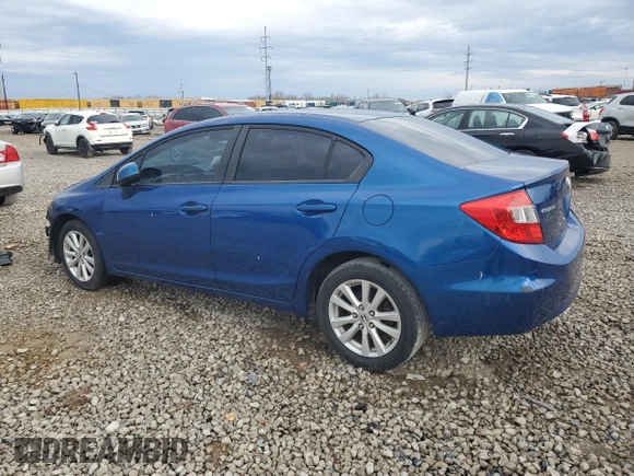2012 Honda Civic EX with VIN 19XFB2F89CE002130, listed as a Copart auction lot 48515155 with 190,416 mi miles and Salvage Title. Bid and sale history available at DreamBid. Image 2.