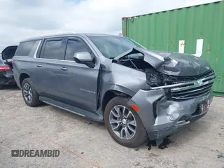 2021 Chevrolet Suburban LT with VIN 1GNSKCKD6MR400948, listed as a IAAI auction lot 42625415 with 92,589 mi miles and . Bid and sale history available at DreamBid. Image 1.
